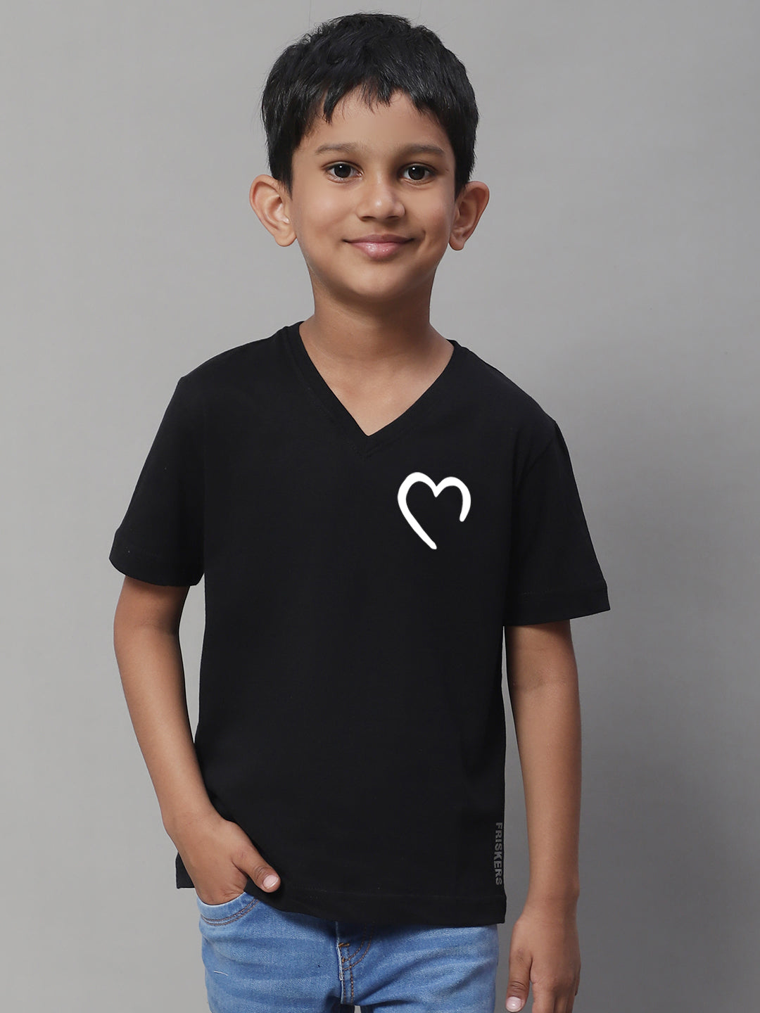 Boys Heart Half Sleeves Printed T-Shirt - Friskers