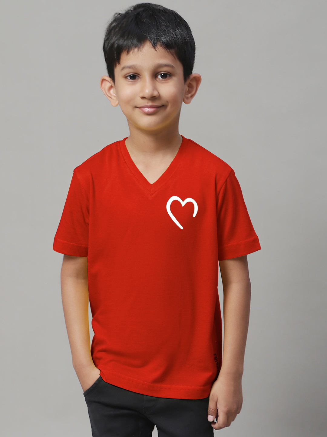 Boys Heart Half Sleeves Printed T-Shirt - Friskers