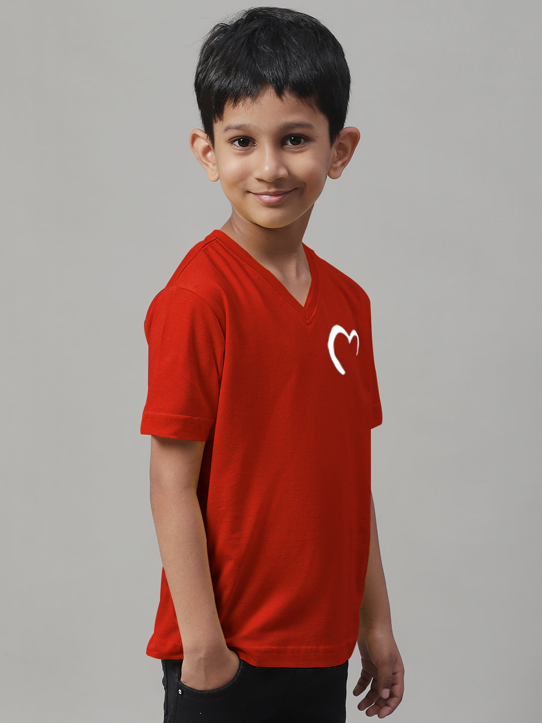 Boys Heart Half Sleeves Printed T-Shirt - Friskers