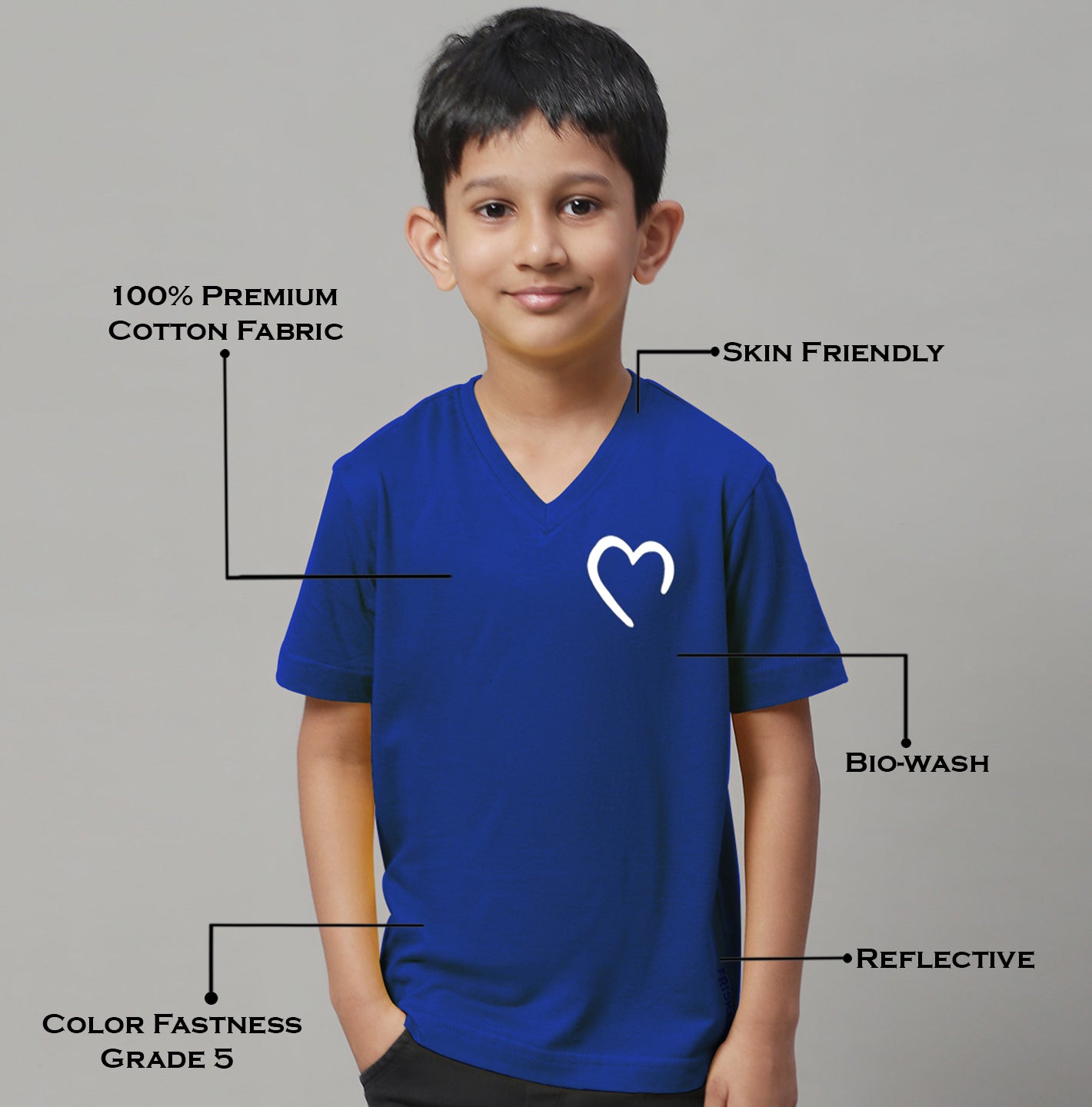 Boys Heart Half Sleeves Printed T-Shirt - Friskers