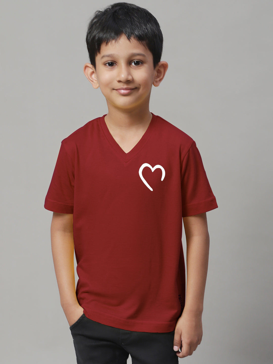 Boys Heart Half Sleeves Printed T-Shirt - Friskers