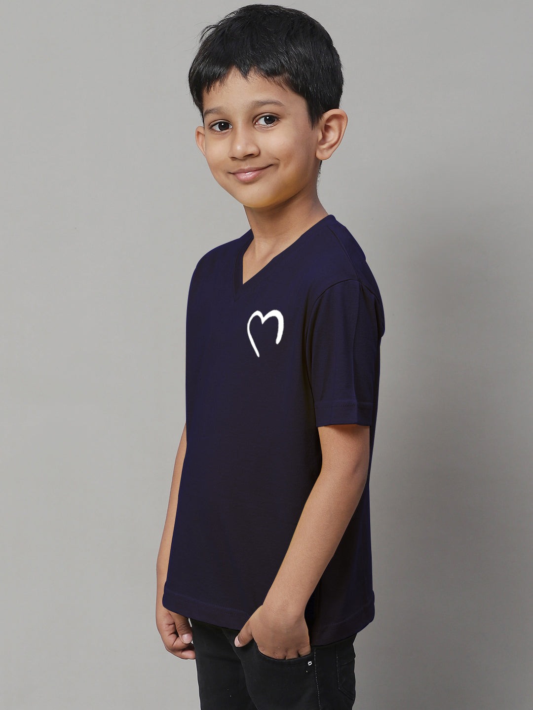 Boys Heart Half Sleeves Printed T-Shirt - Friskers