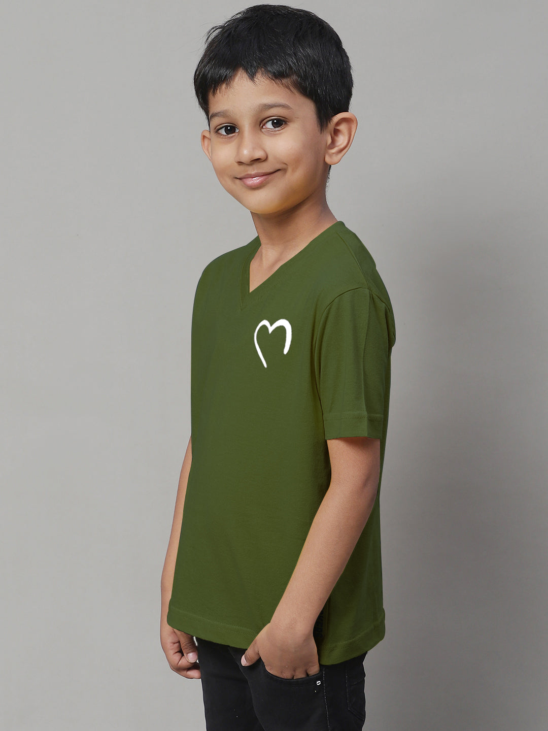 Boys Heart Half Sleeves Printed T-Shirt - Friskers