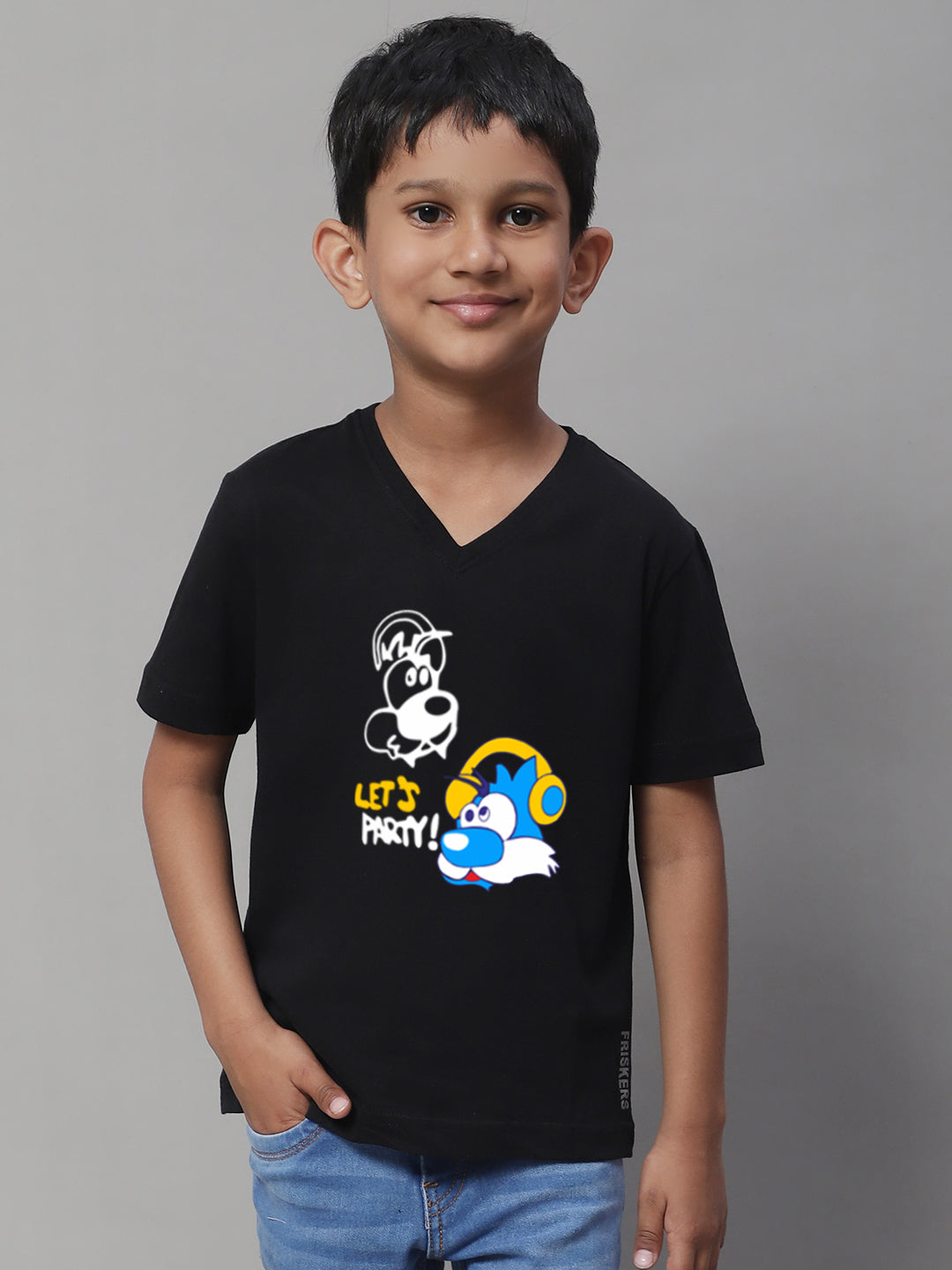 Boys Lets Party Half Sleeves Printed T-Shirt - Friskers