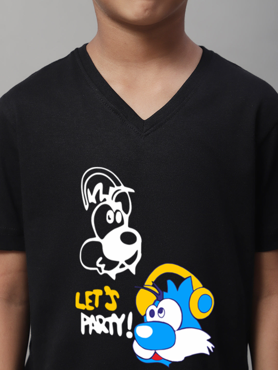 Boys Lets Party Half Sleeves Printed T-Shirt - Friskers