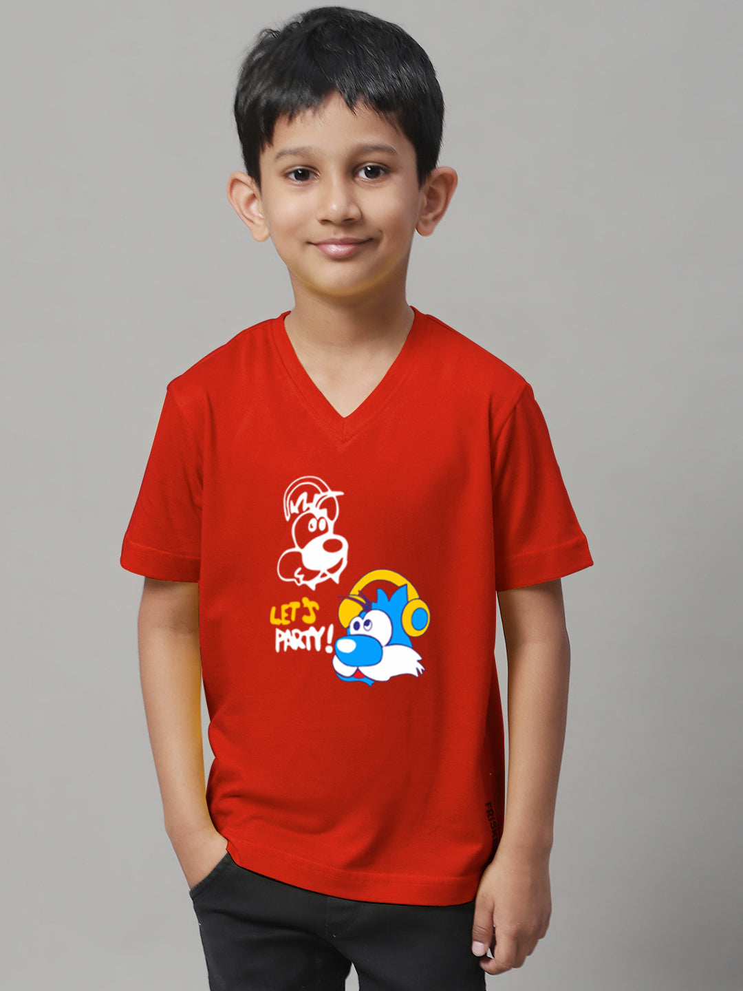 Boys Lets Party Half Sleeves Printed T-Shirt - Friskers