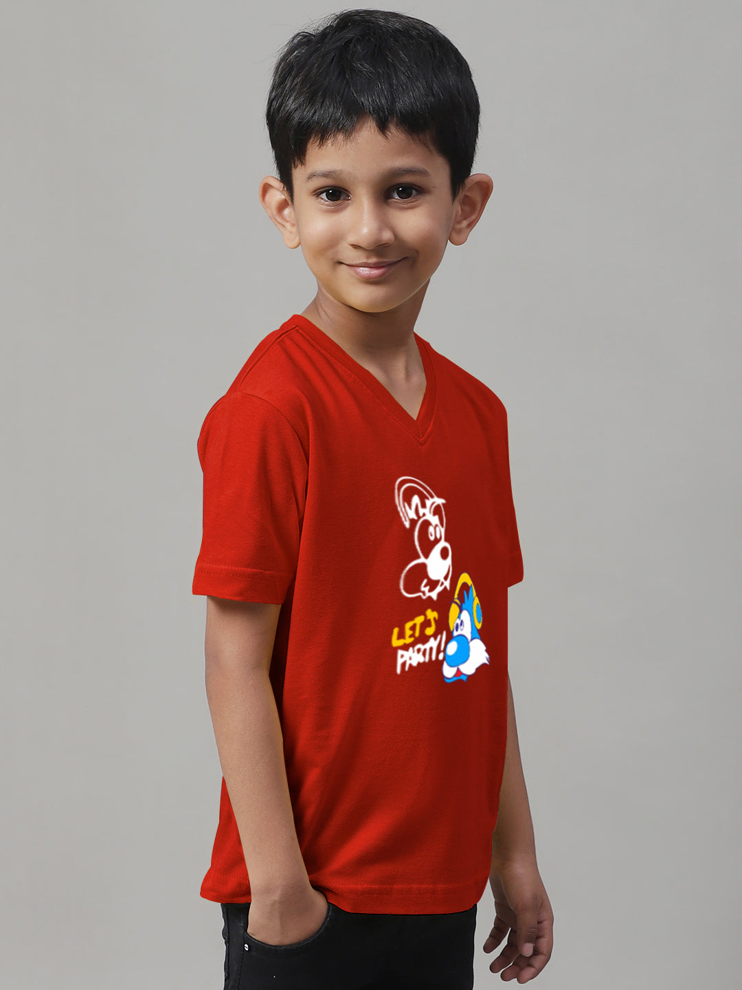 Boys Lets Party Half Sleeves Printed T-Shirt - Friskers