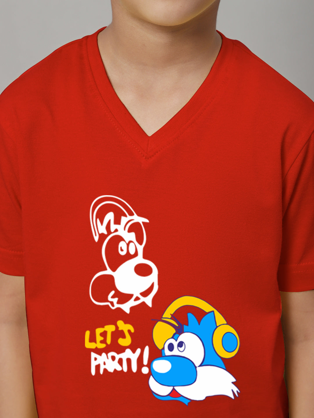 Boys Lets Party Half Sleeves Printed T-Shirt - Friskers