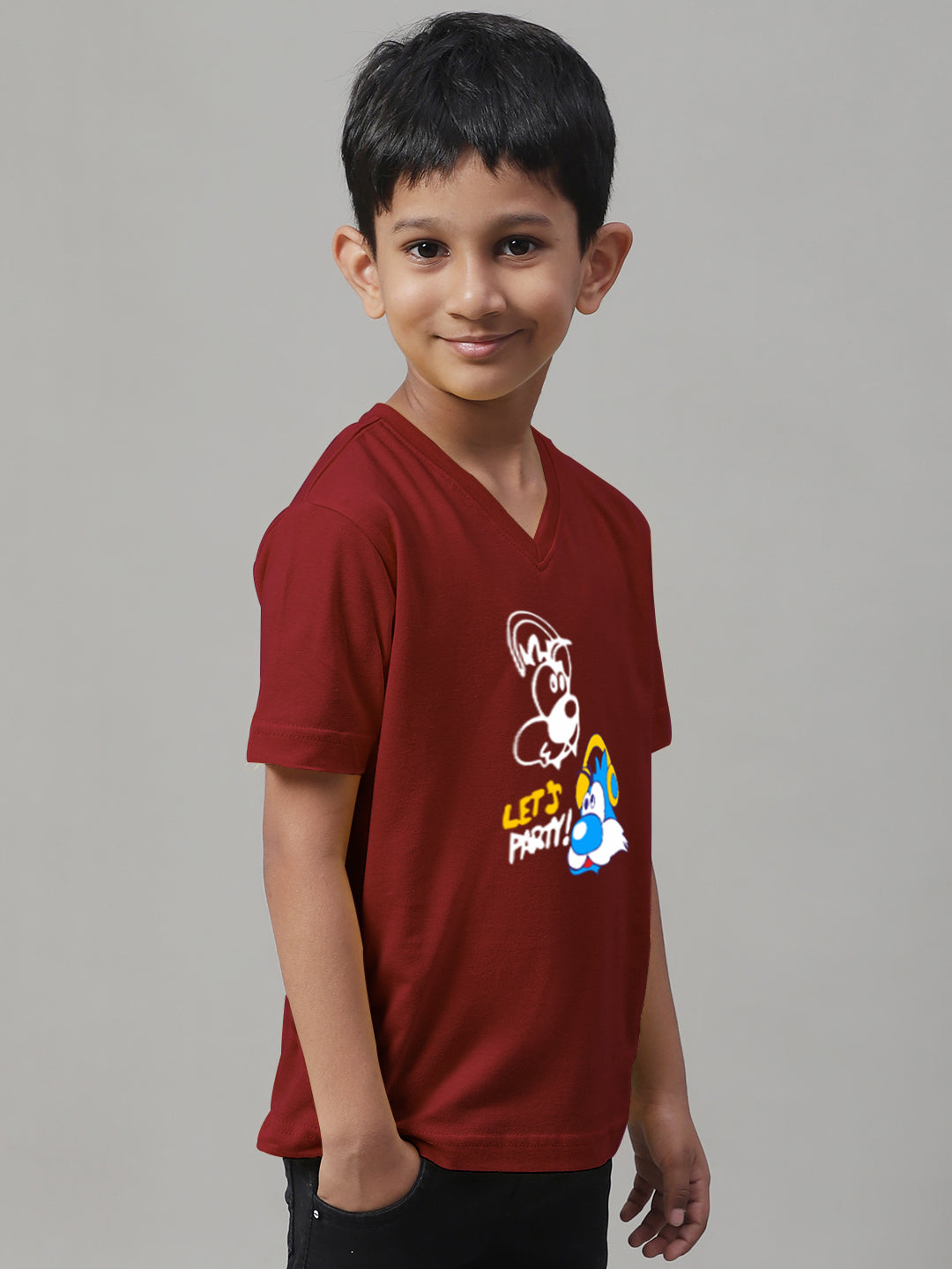 Boys Lets Party Half Sleeves Printed T-Shirt - Friskers