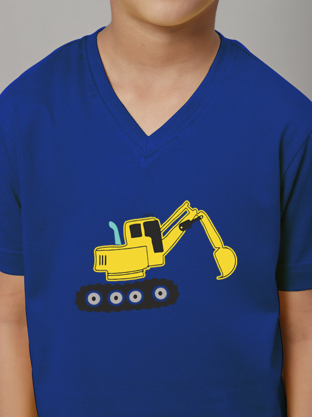 Boys Excavator Half Sleeves Printed T-Shirt - Friskers