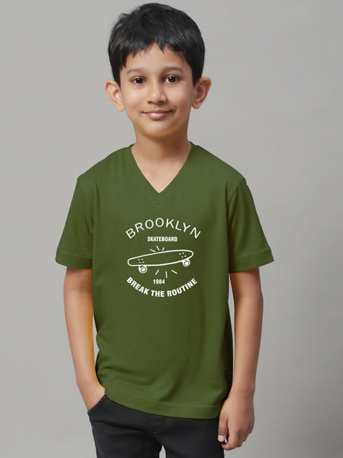 Boys Brooklyn Half Sleeves Printed T-Shirt