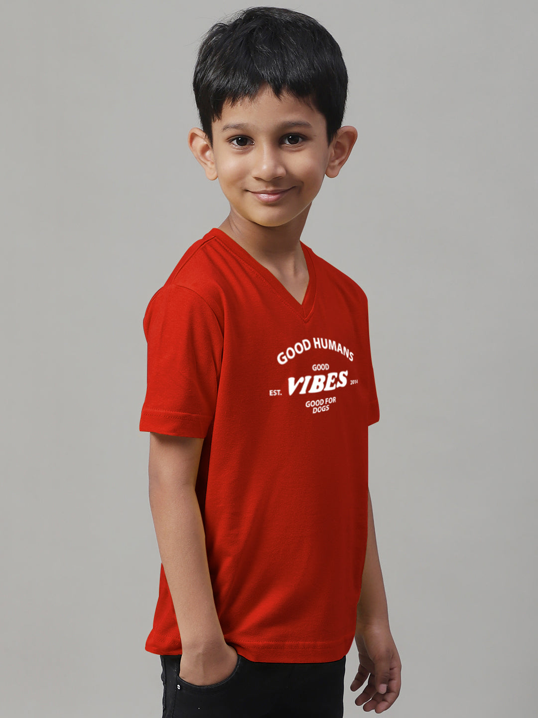 Boys Good Vibes Half Sleeves Printed T-Shirt - Friskers