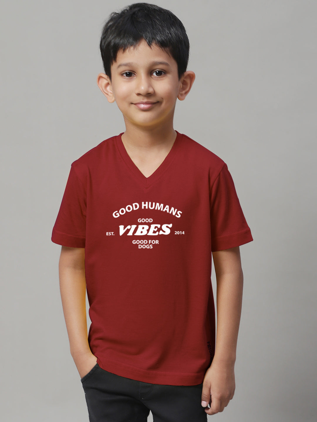 Boys Good Vibes Half Sleeves Printed T-Shirt - Friskers