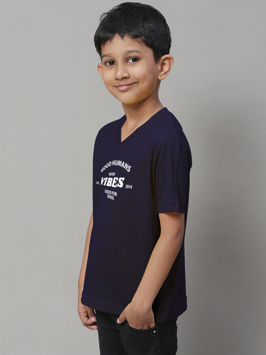 Boys Good Vibes Half Sleeves Printed T-Shirt - Friskers