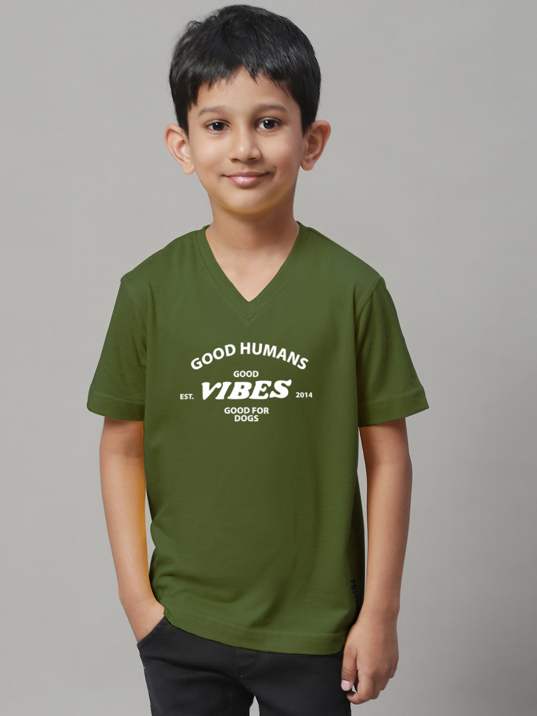 Boys Good Vibes Half Sleeves Printed T-Shirt - Friskers