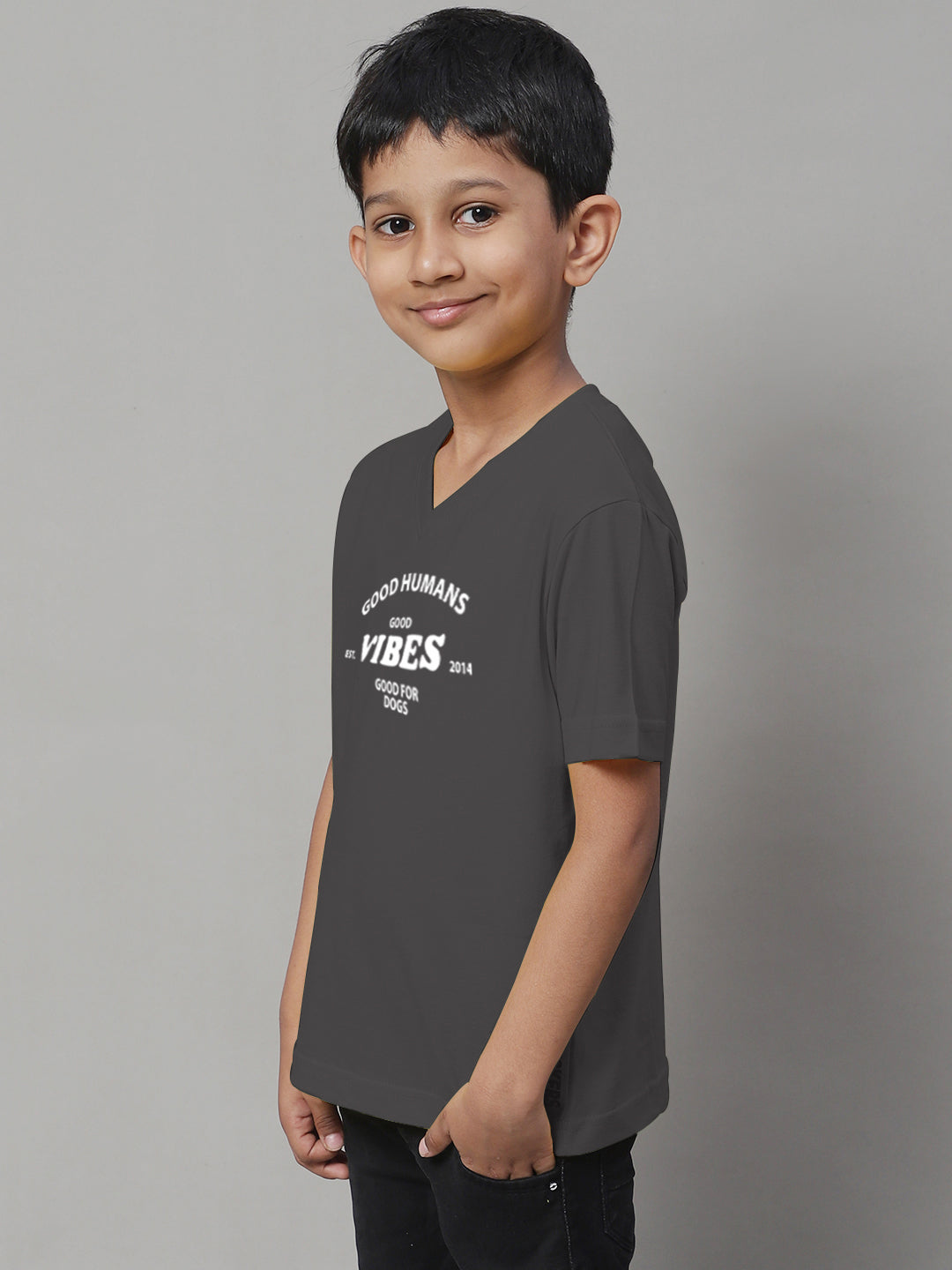 Boys Good Vibes Half Sleeves Printed T-Shirt - Friskers