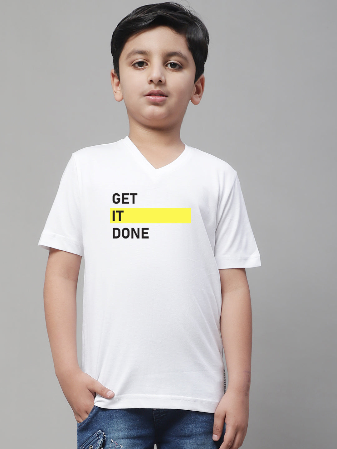 Boys Get It Done Half Sleeves Printed T-Shirt - Friskers
