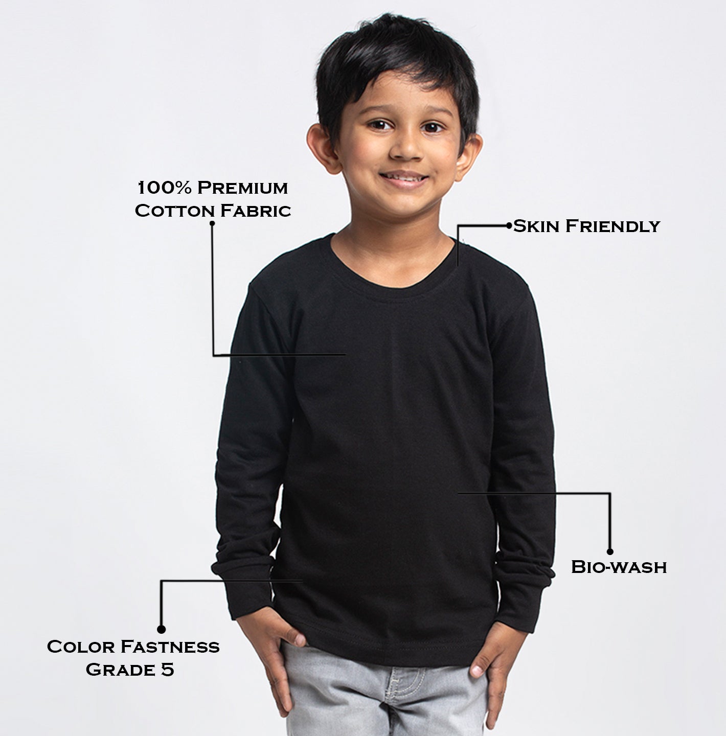 Boys Solid Pure Cotton Regular Fit T-Shirt - Friskers