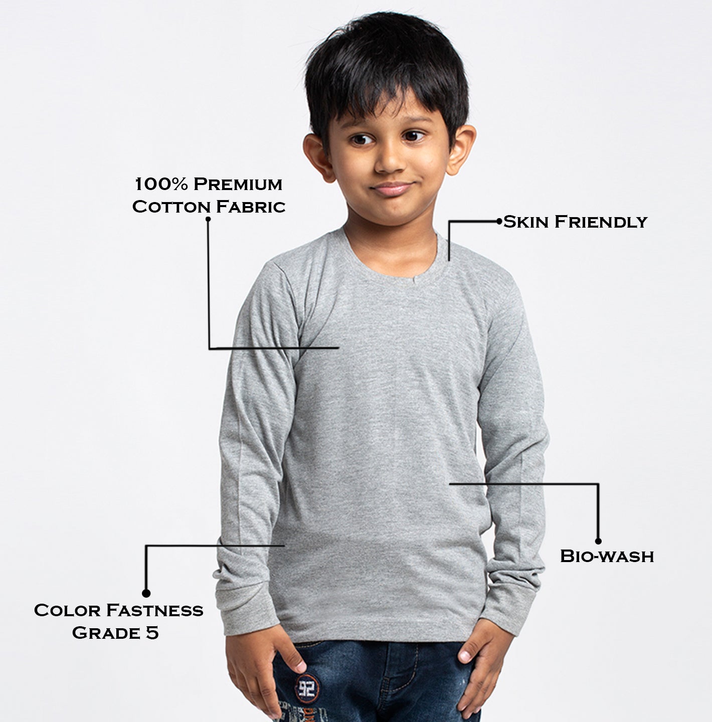 Boys Solid Pure Cotton Regular Fit T-Shirt - Friskers