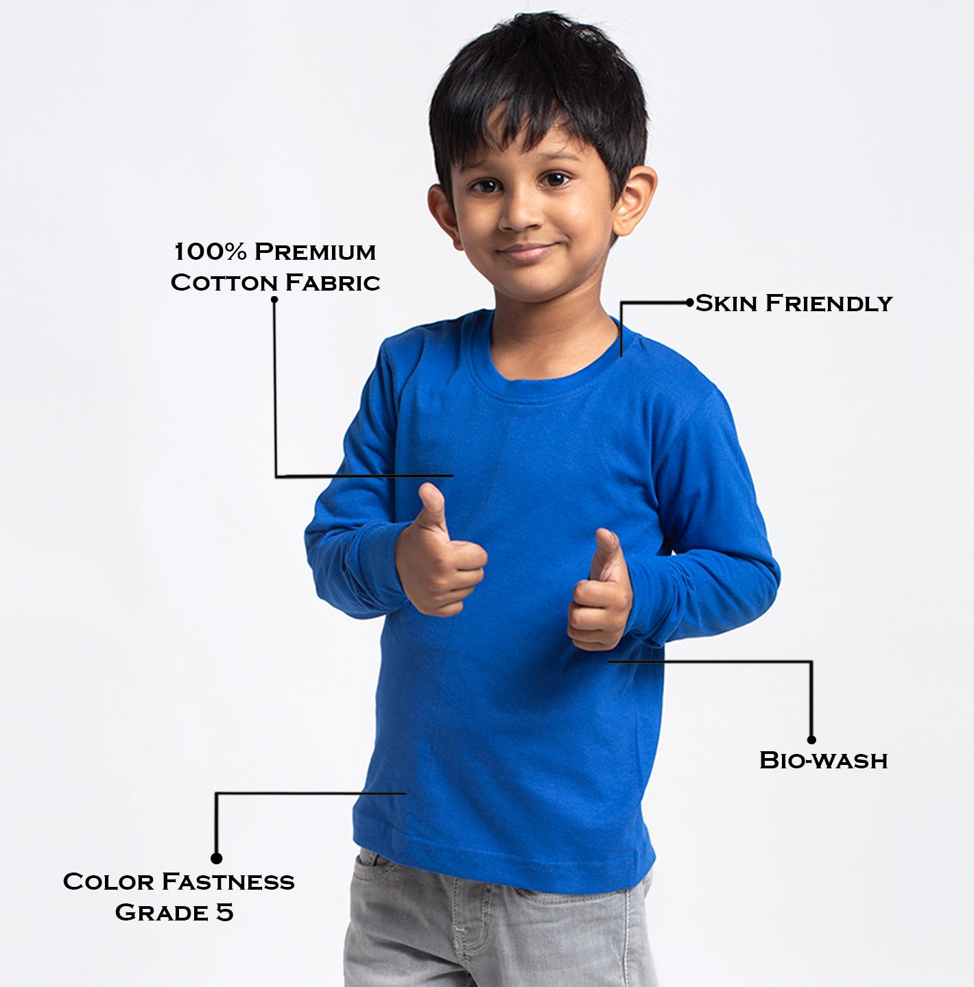 Boys Solid Pure Cotton Regular Fit T-Shirt - Friskers