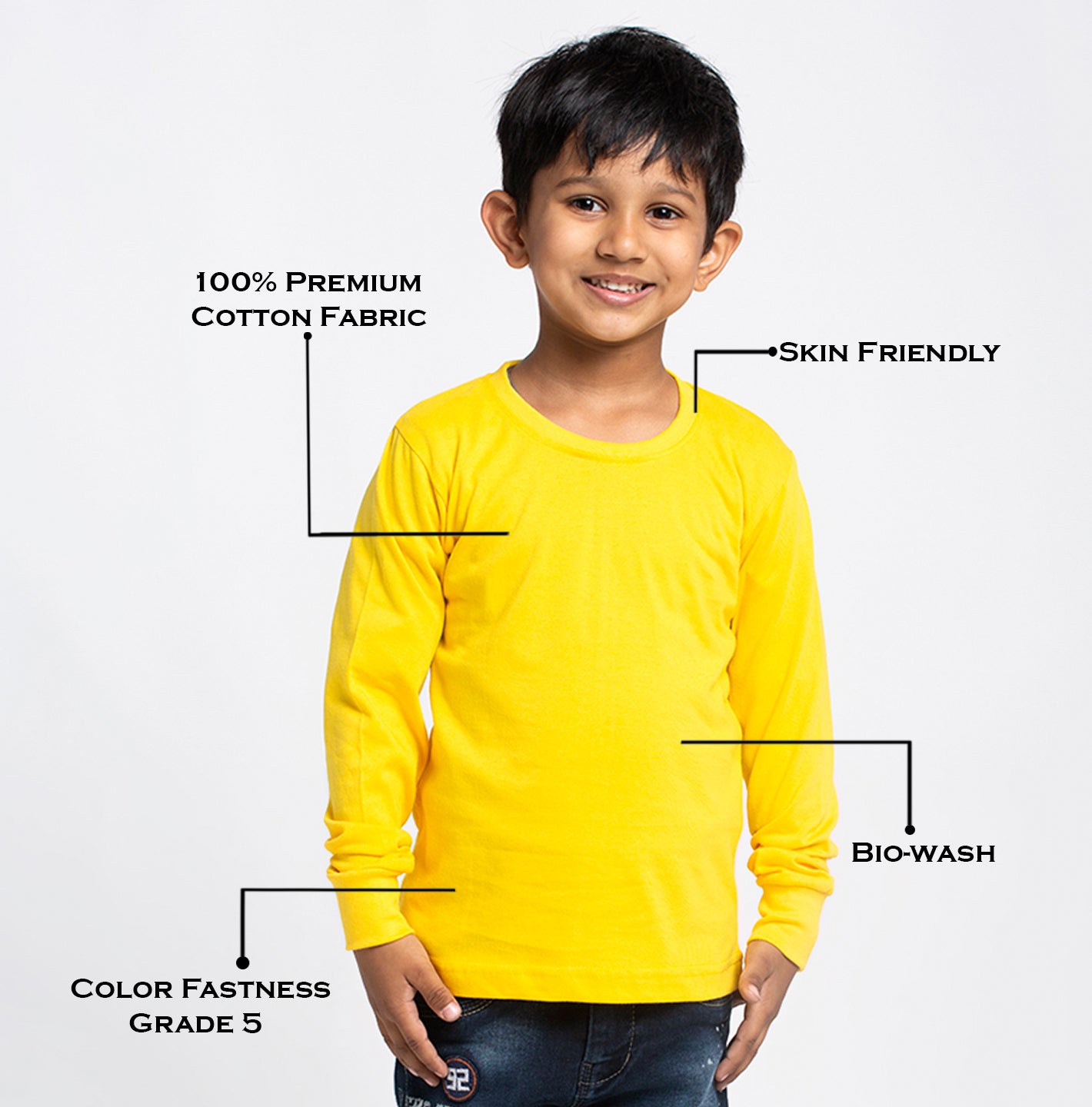 Boys Solid Pure Cotton Regular Fit T-Shirt - Friskers