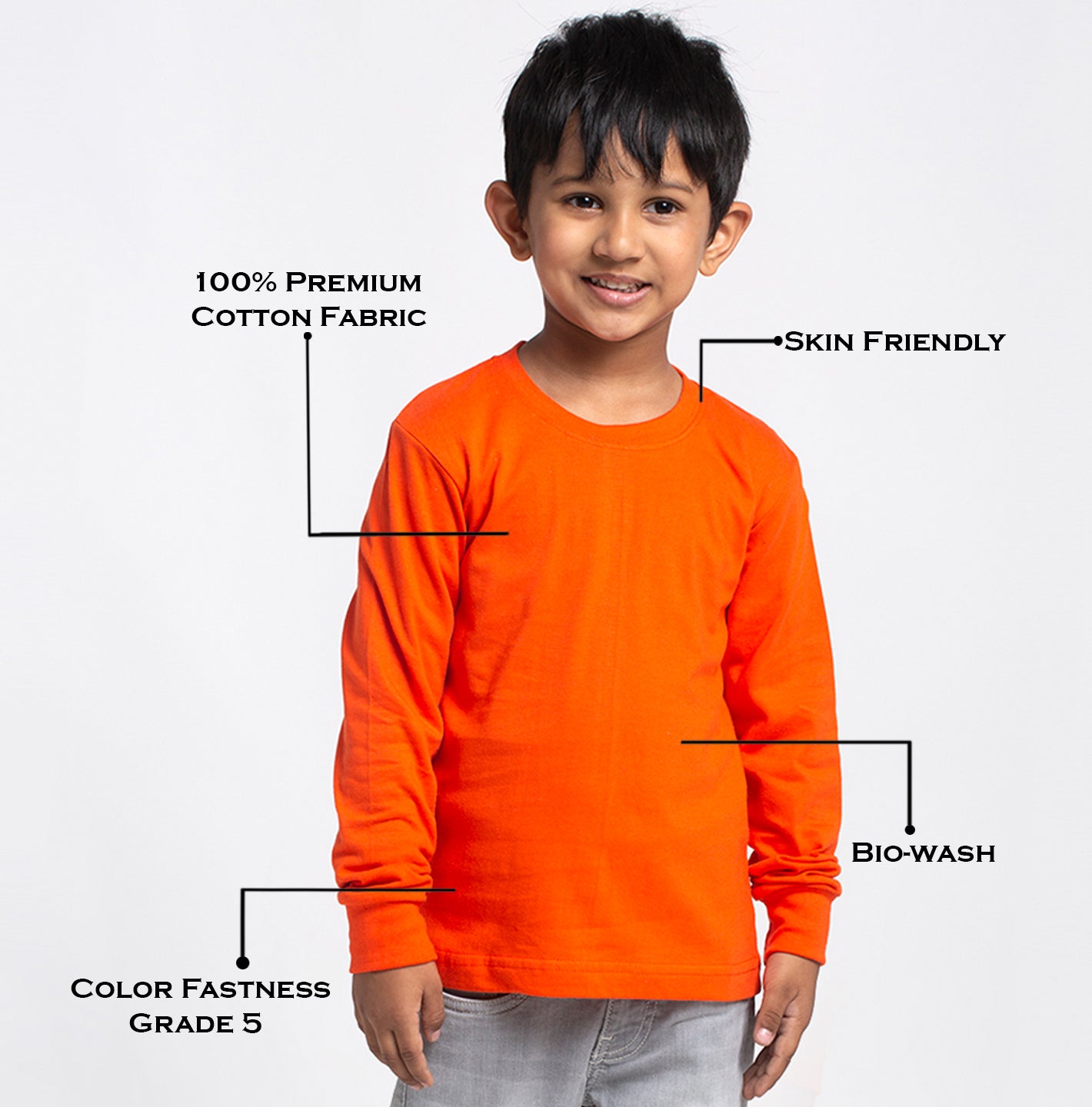 Boys Solid Pure Cotton Regular Fit T-Shirt - Friskers