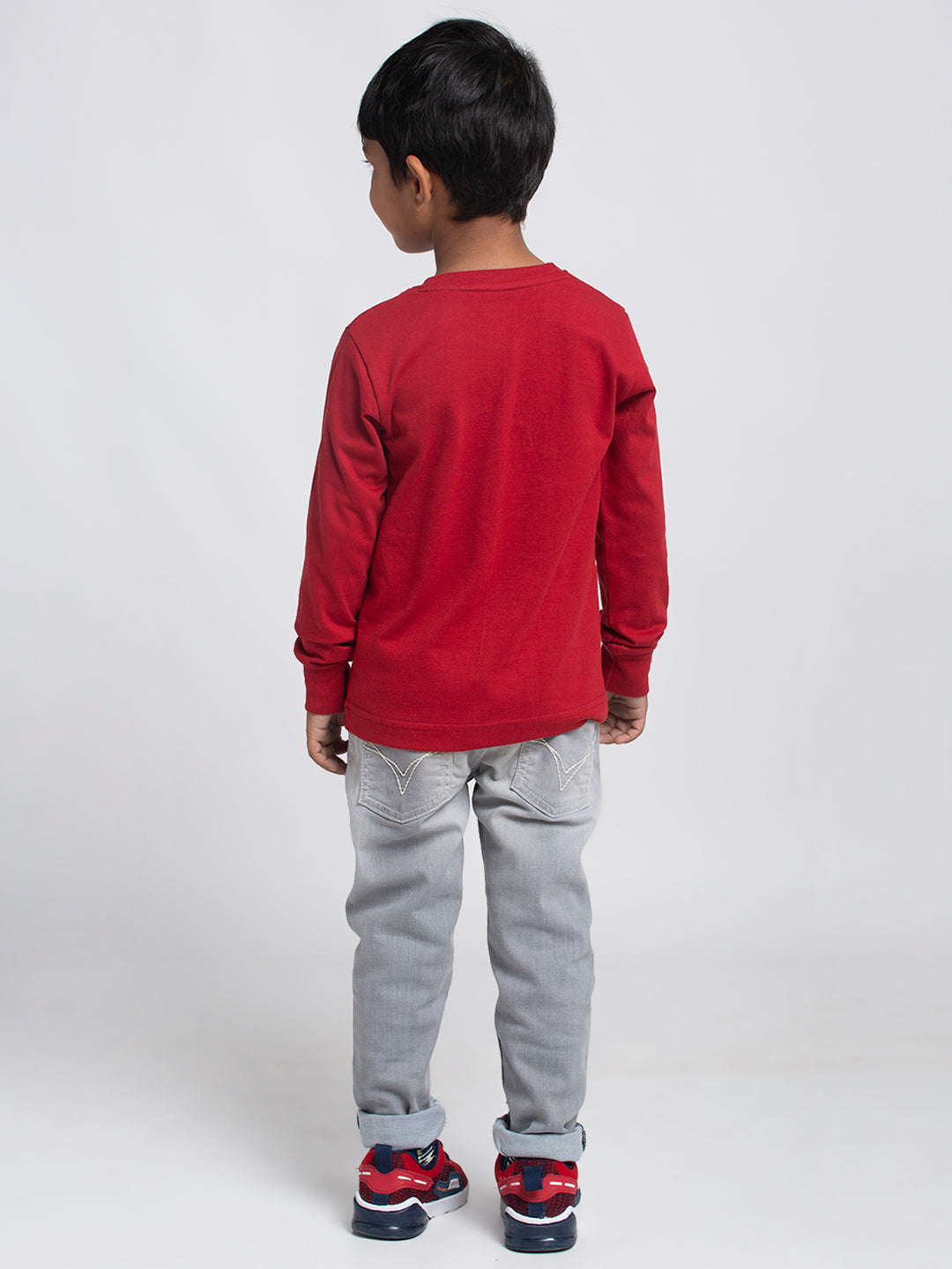 Boys Solid Pure Cotton Regular Fit T-Shirt - Friskers