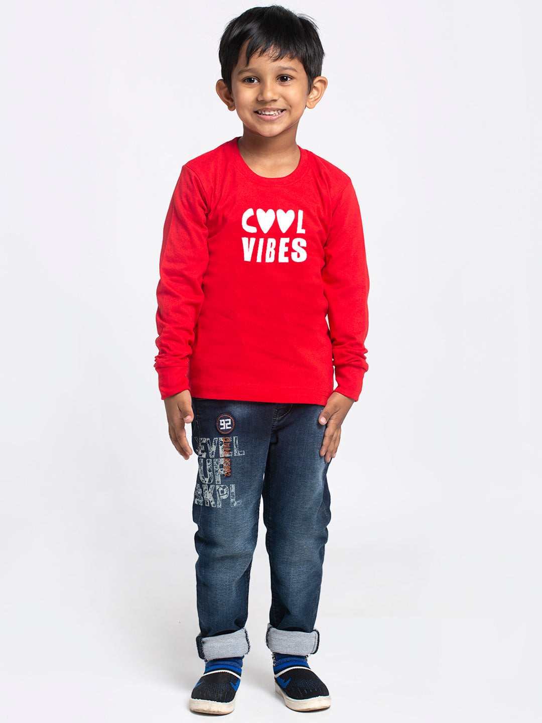 Kids Cool Vibes printed full sleeves t-shirt - Friskers