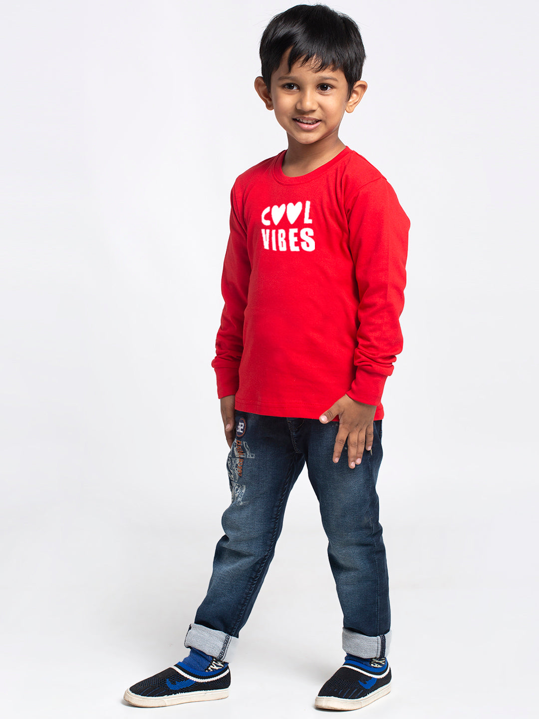 Kids Cool Vibes printed full sleeves t-shirt - Friskers