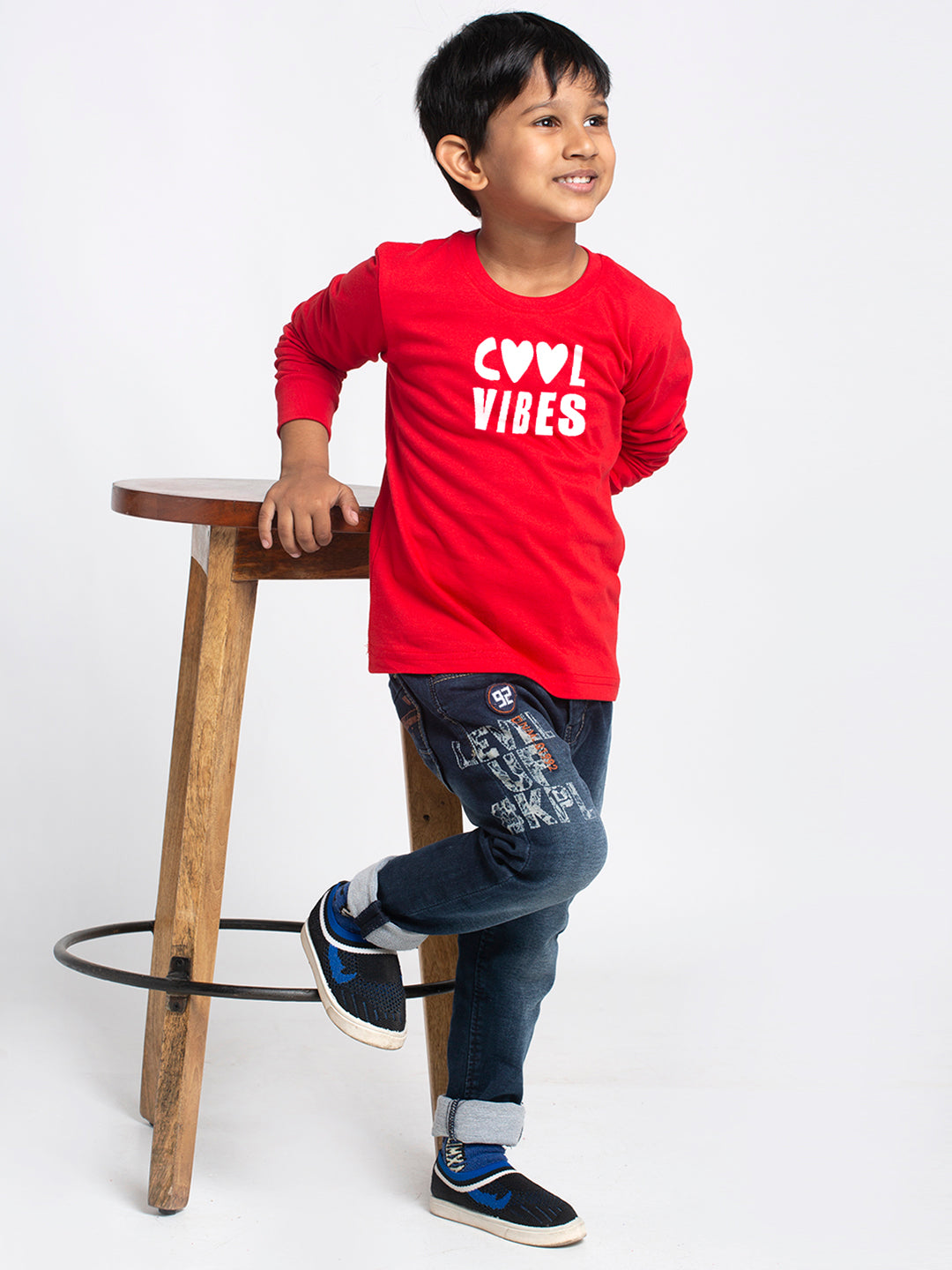 Kids Cool Vibes printed full sleeves t-shirt - Friskers