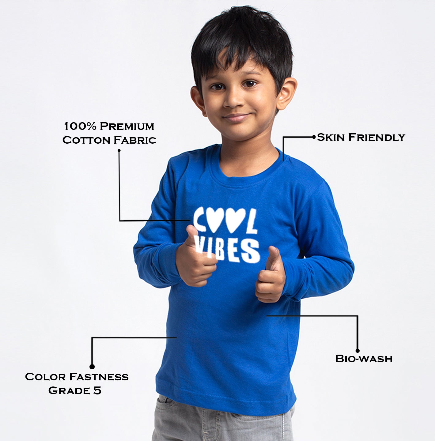 Kids Cool Vibes printed full sleeves t-shirt - Friskers