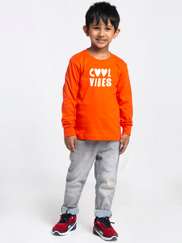 Kids Cool Vibes printed full sleeves t-shirt - Friskers