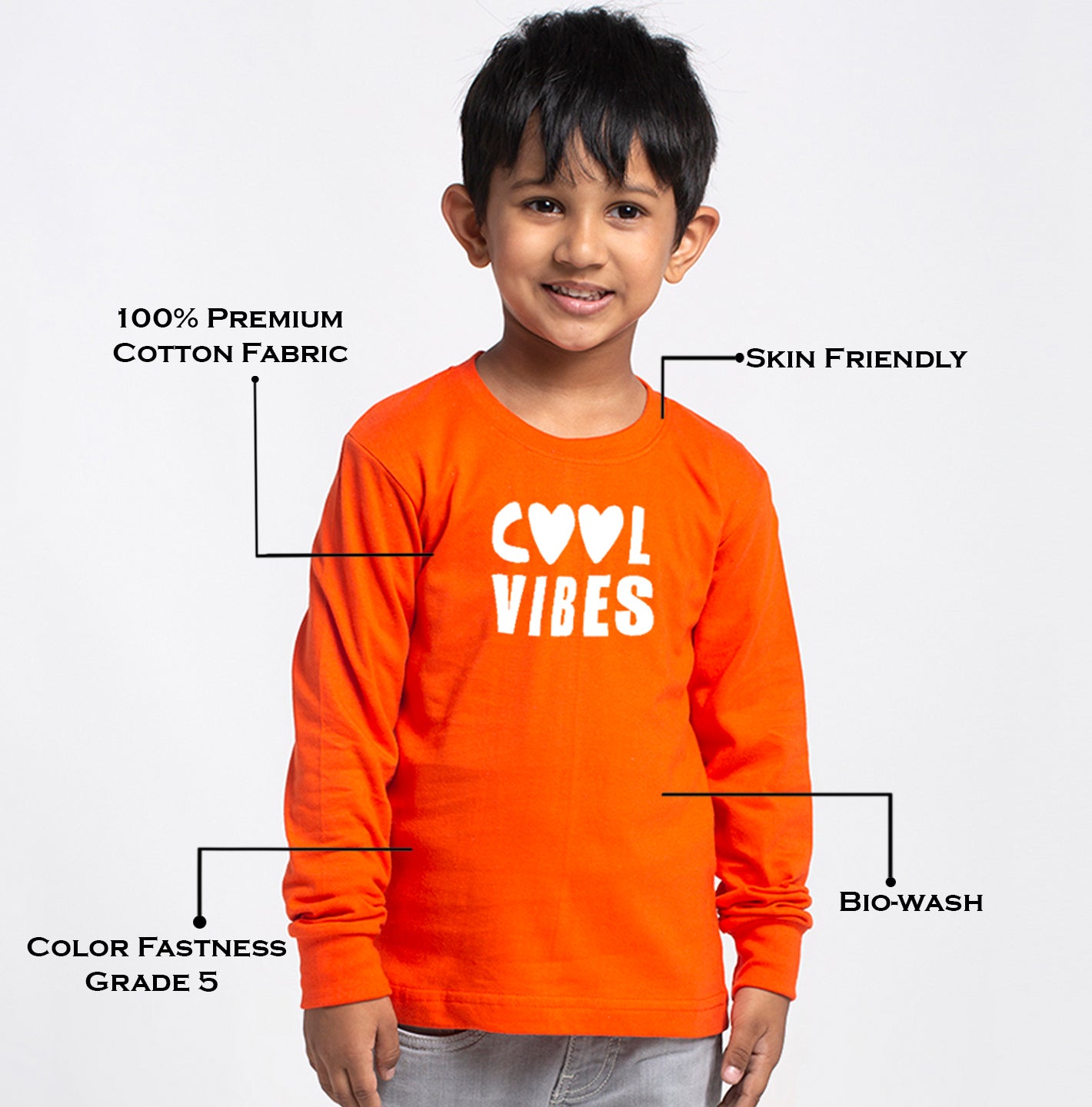 Kids Cool Vibes printed full sleeves t-shirt - Friskers