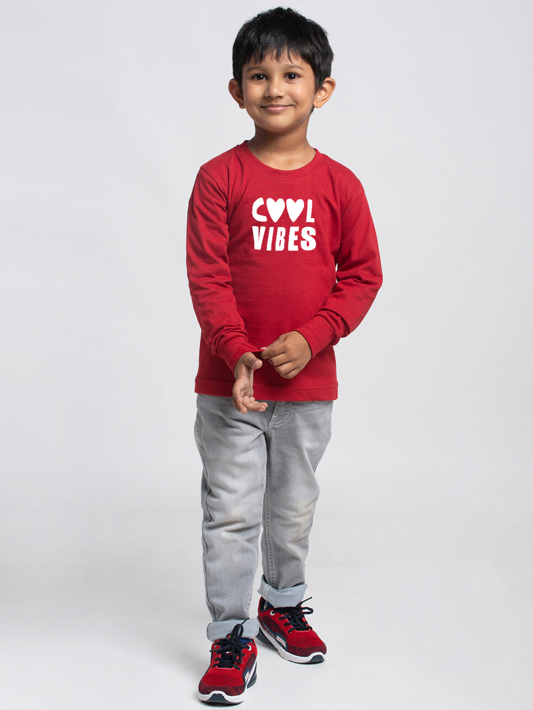 Kids Cool Vibes printed full sleeves t-shirt - Friskers