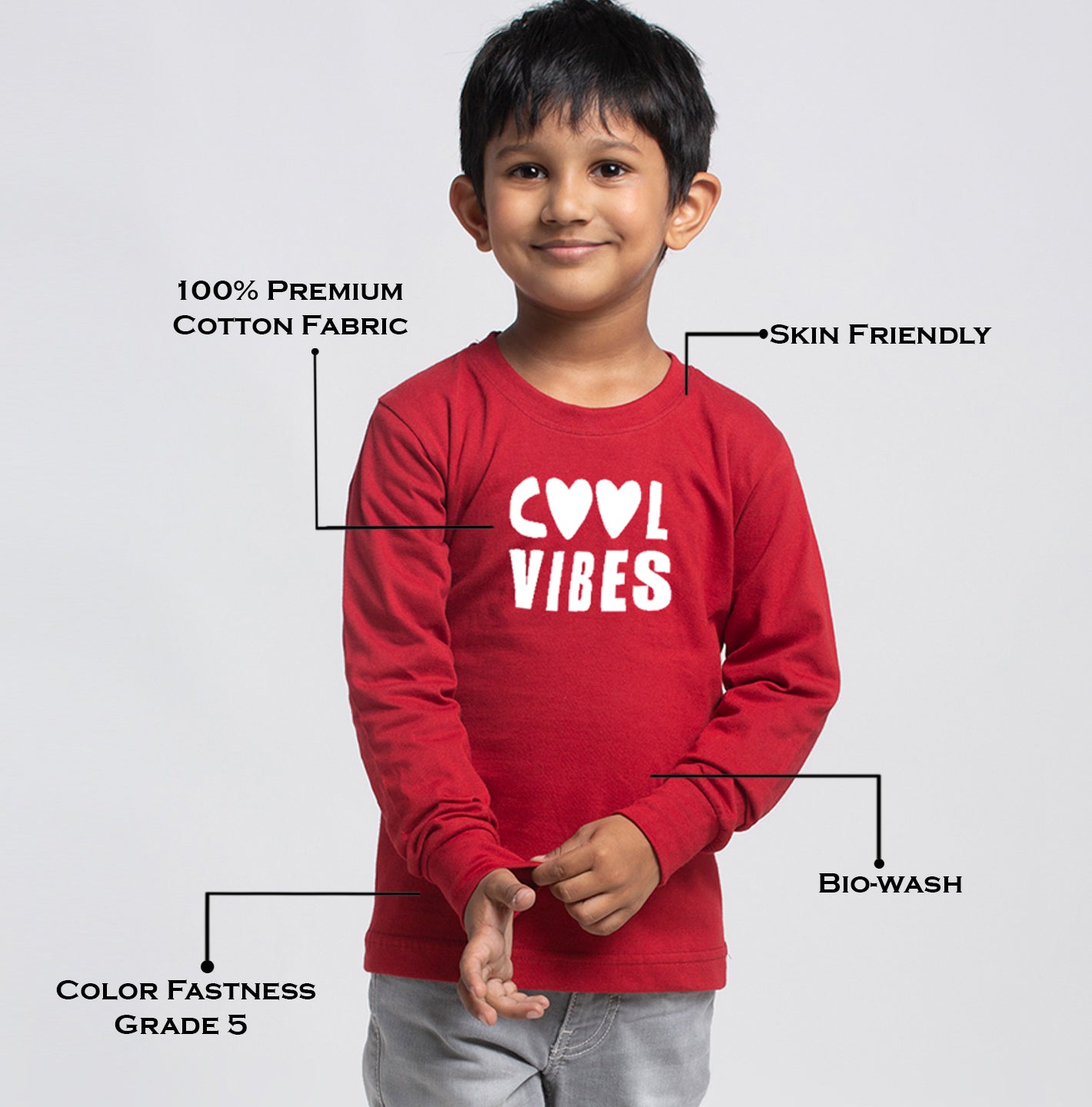 Kids Cool Vibes printed full sleeves t-shirt - Friskers