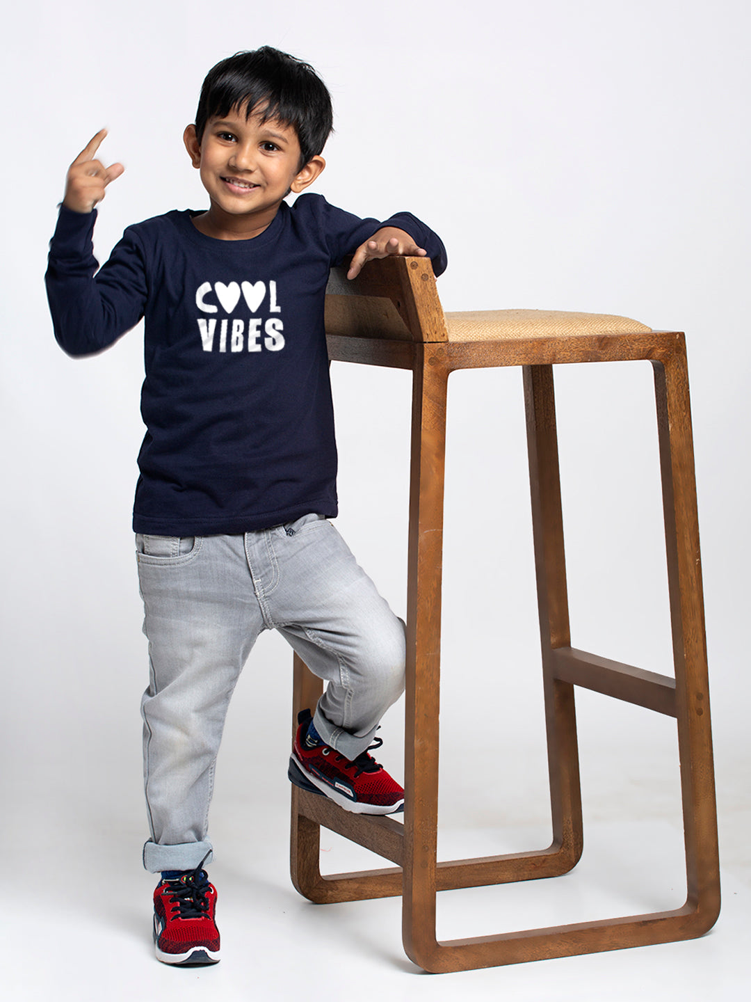 Kids Cool Vibes printed full sleeves t-shirt - Friskers