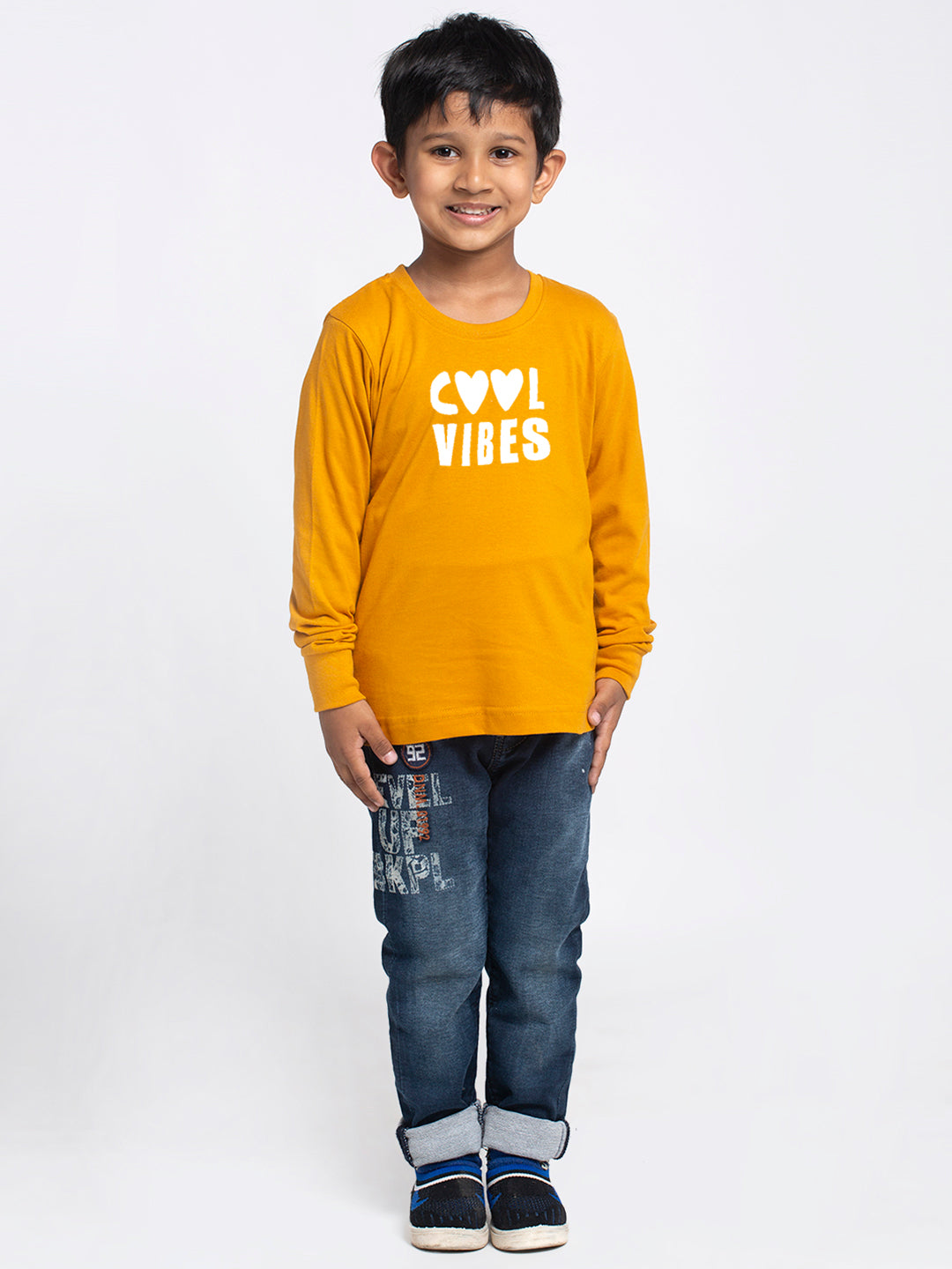 Kids Cool Vibes printed full sleeves t-shirt - Friskers