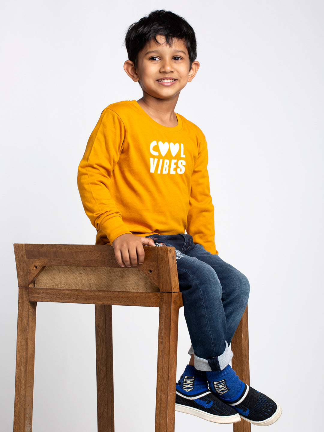 Kids Cool Vibes printed full sleeves t-shirt - Friskers