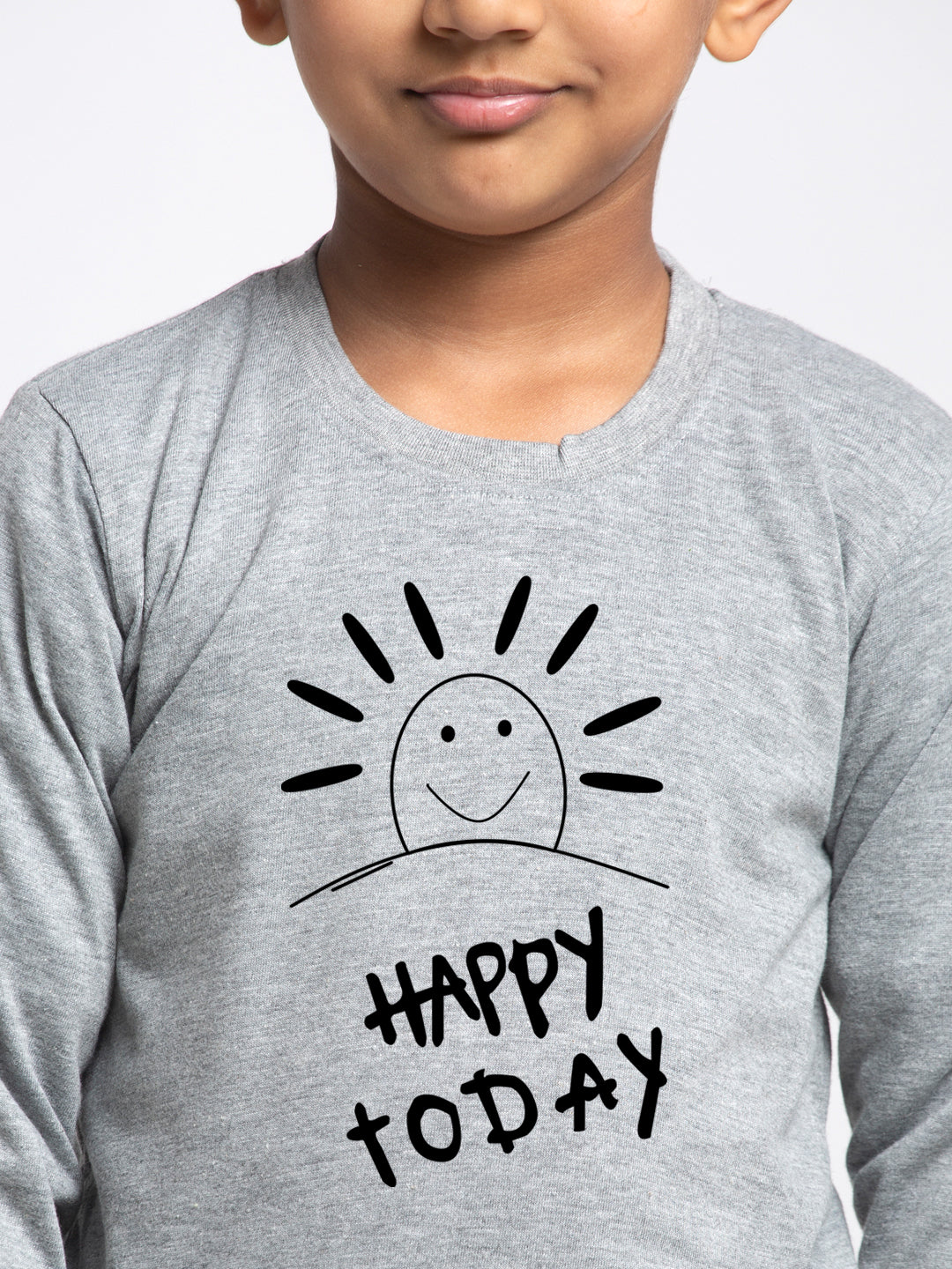 Kids Happy Day printed full sleeves t-shirt - Friskers