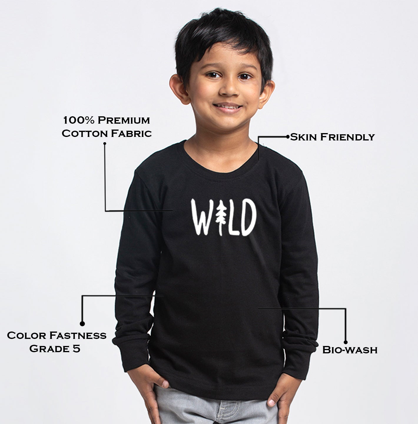 Kids Wild printed full sleeves t-shirt - Friskers