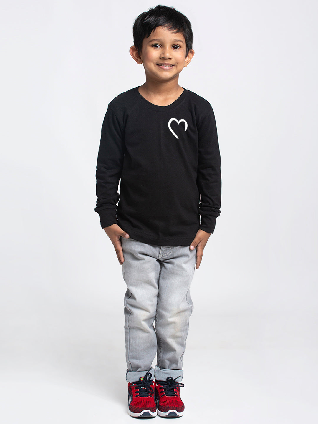 Kids Heart printed full sleeves t-shirt - Friskers