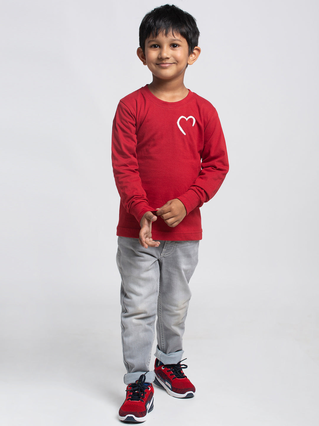 Kids Heart printed full sleeves t-shirt - Friskers