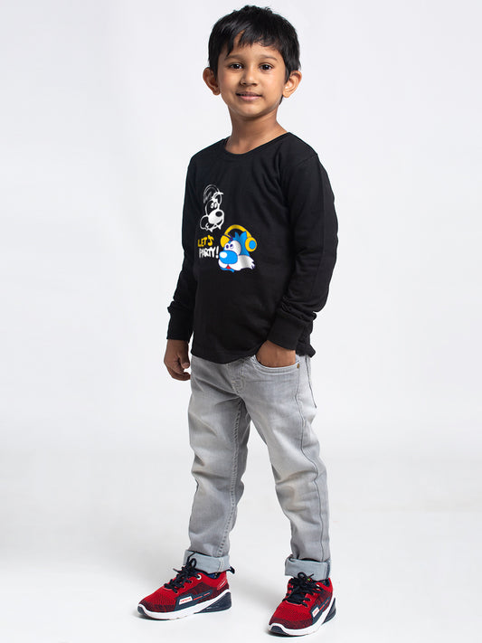 Kids Lets Party printed full sleeves t-shirt - Friskers