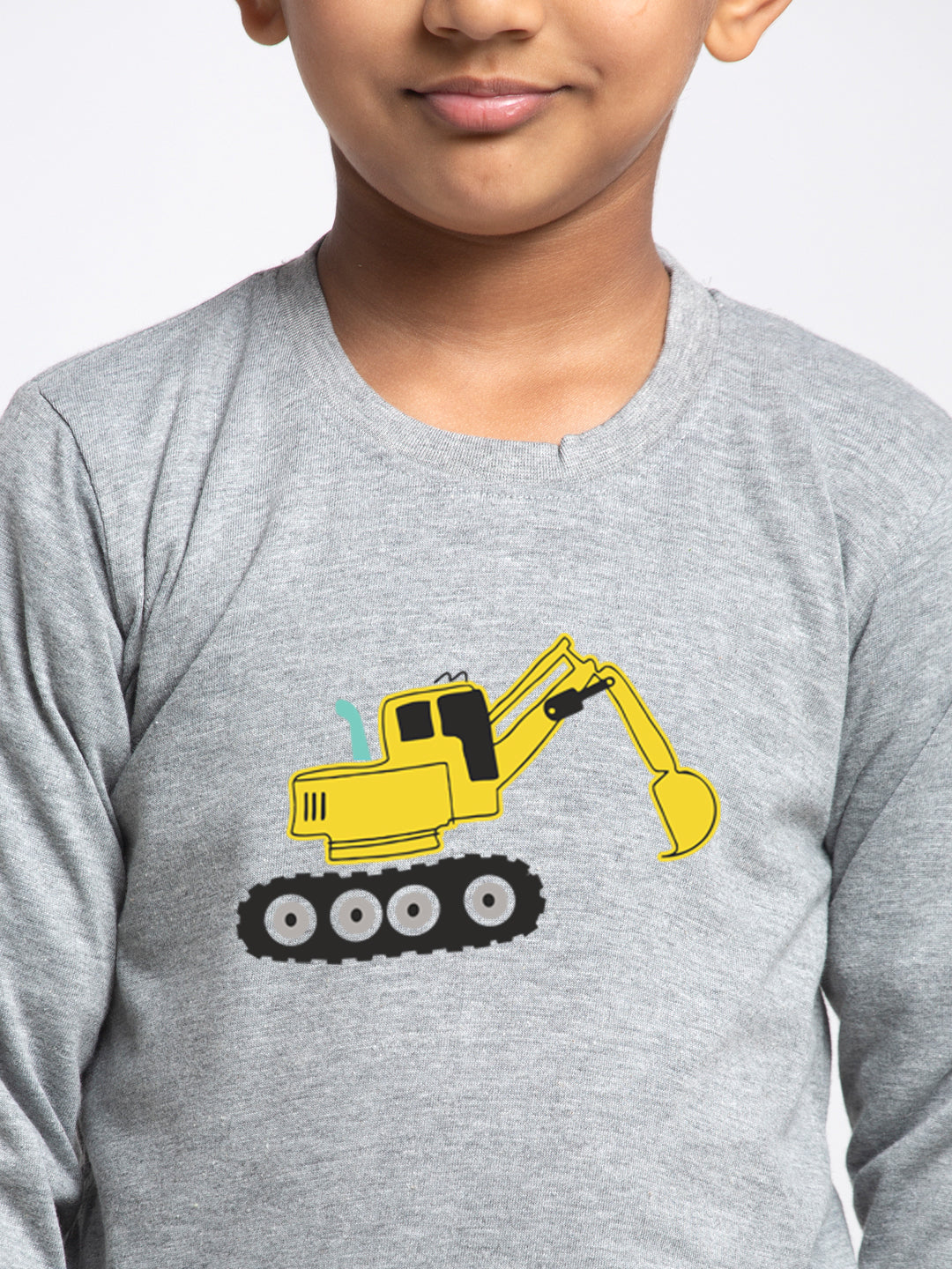 Kids Excavator printed full sleeves t-shirt - Friskers
