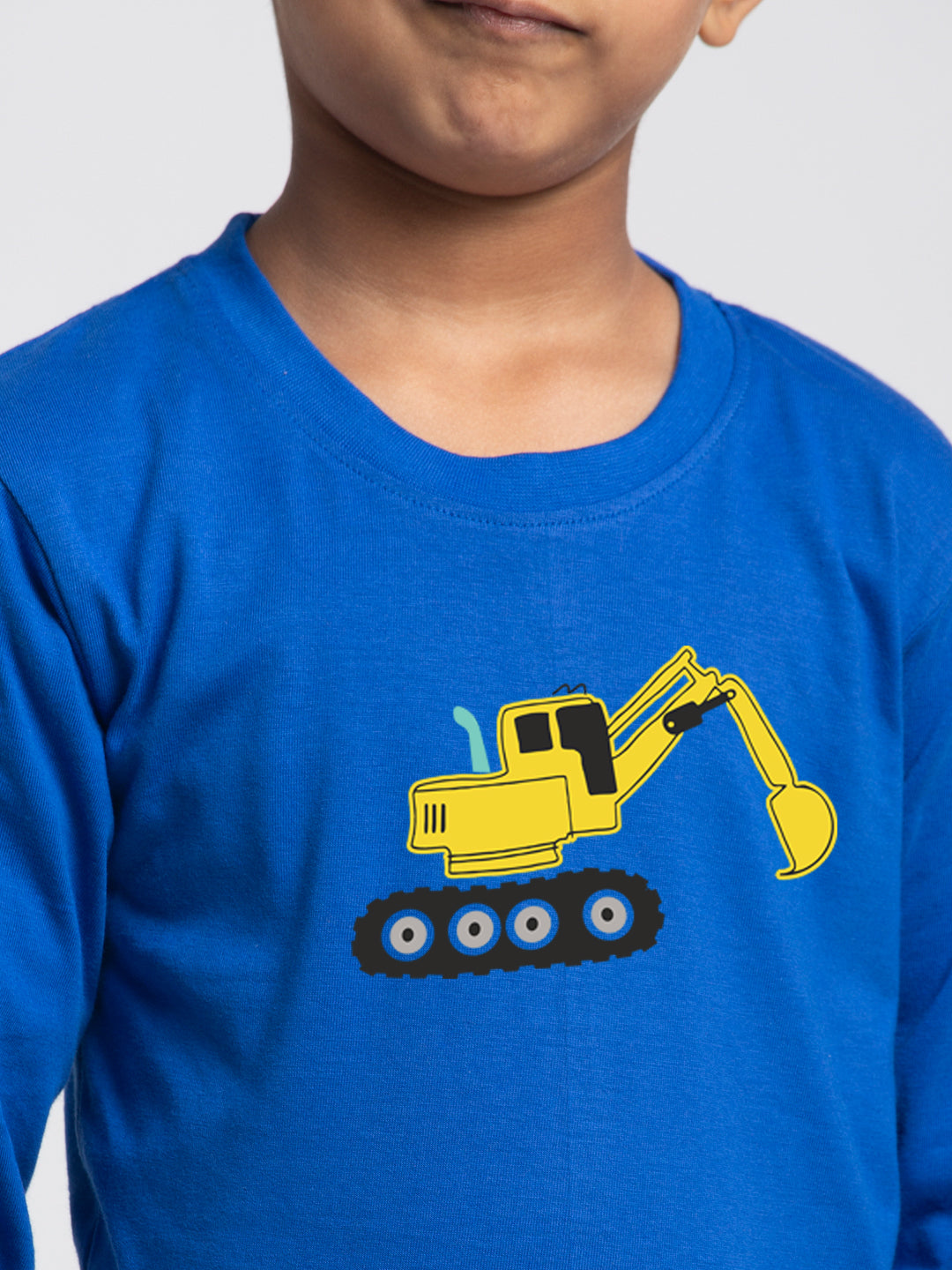 Kids Excavator printed full sleeves t-shirt - Friskers