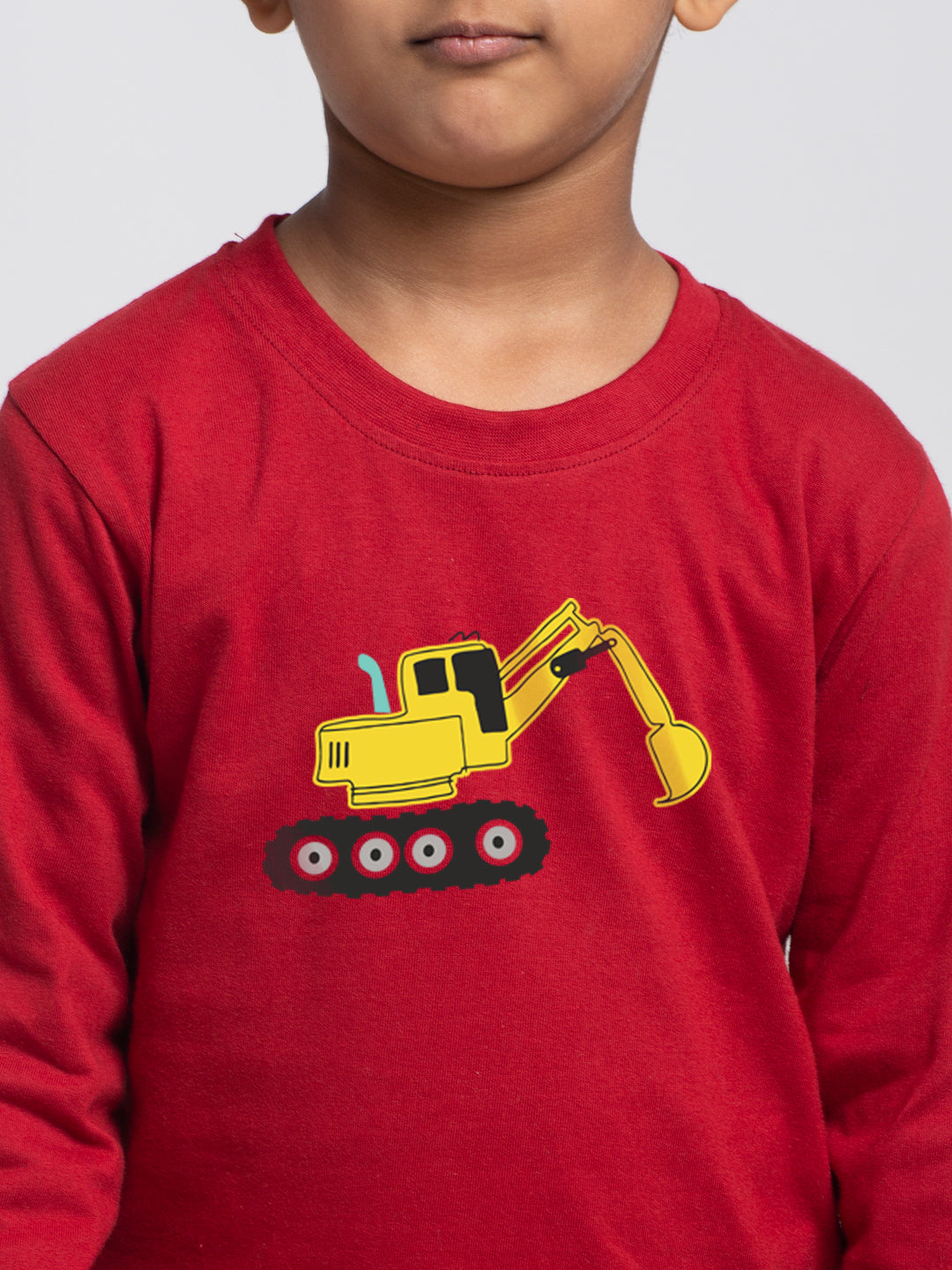 Kids Excavator printed full sleeves t-shirt - Friskers