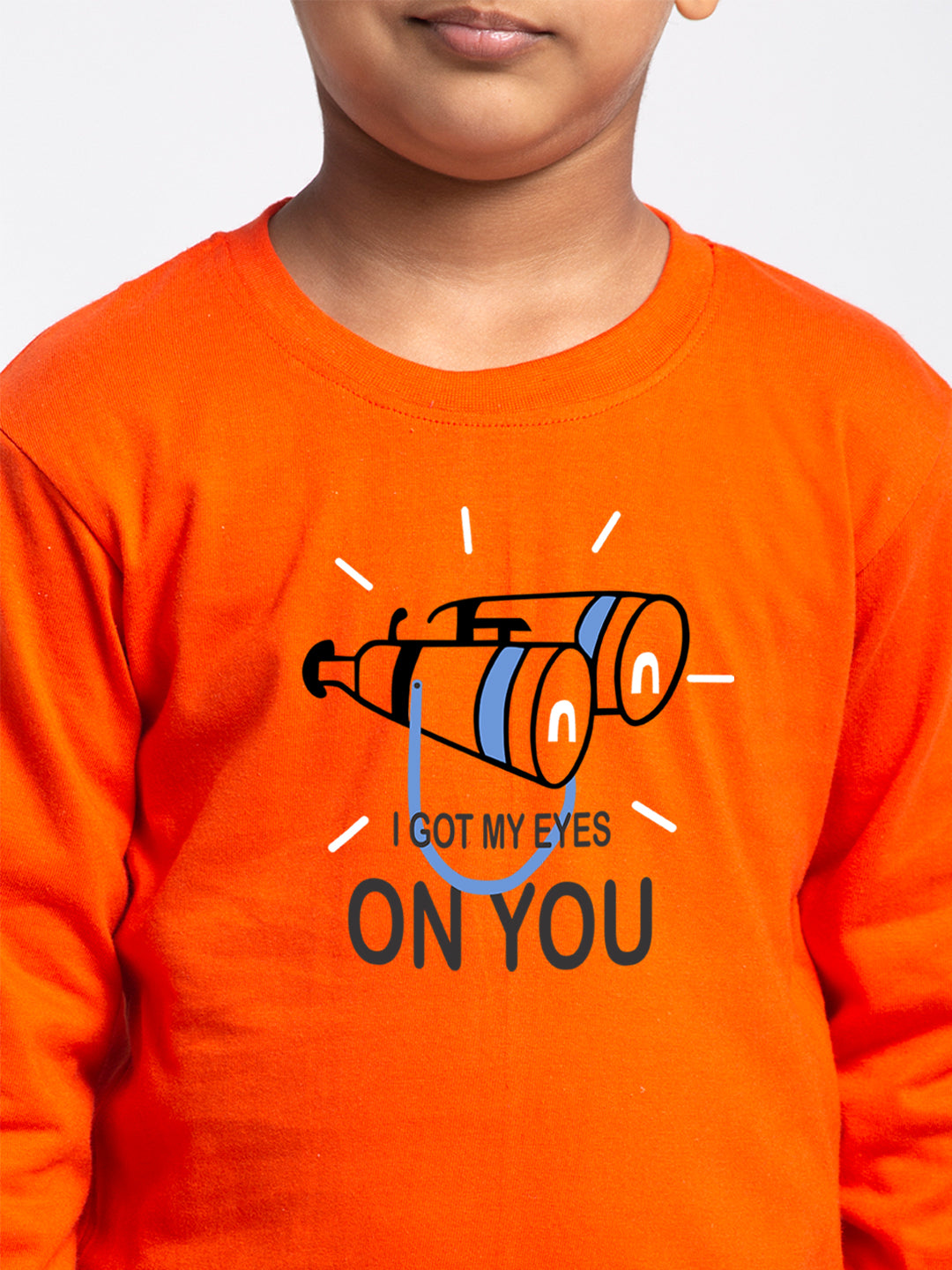 Kids I Got My Eyes On You printed full sleeves t-shirt - Friskers