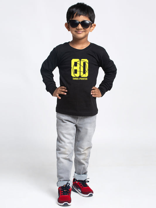 Kids Three Pointer printed full sleeves t-shirt - Friskers