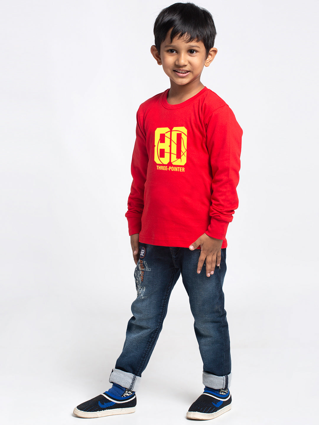 Kids Three Pointer printed full sleeves t-shirt - Friskers