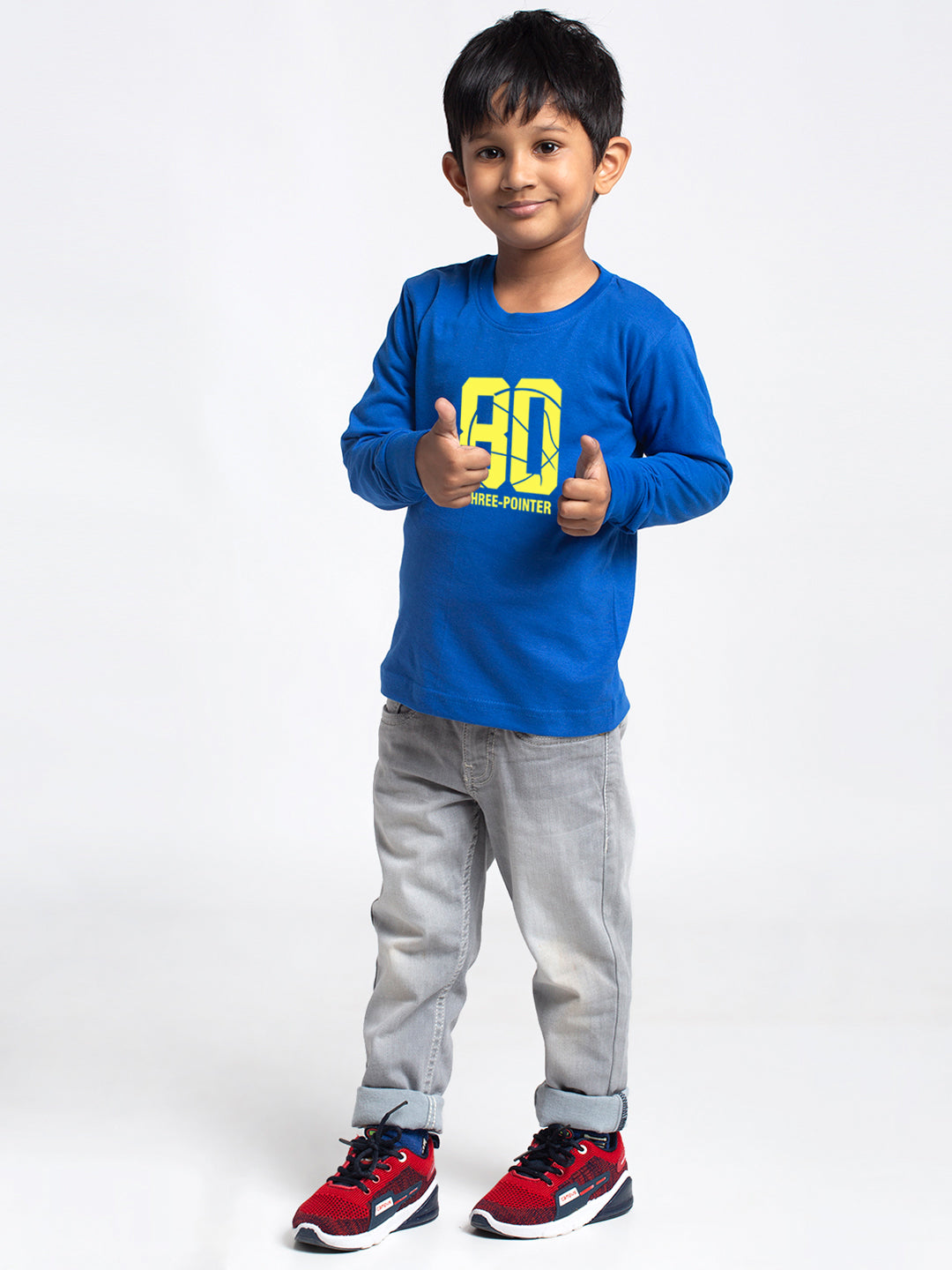 Kids Three Pointer printed full sleeves t-shirt - Friskers